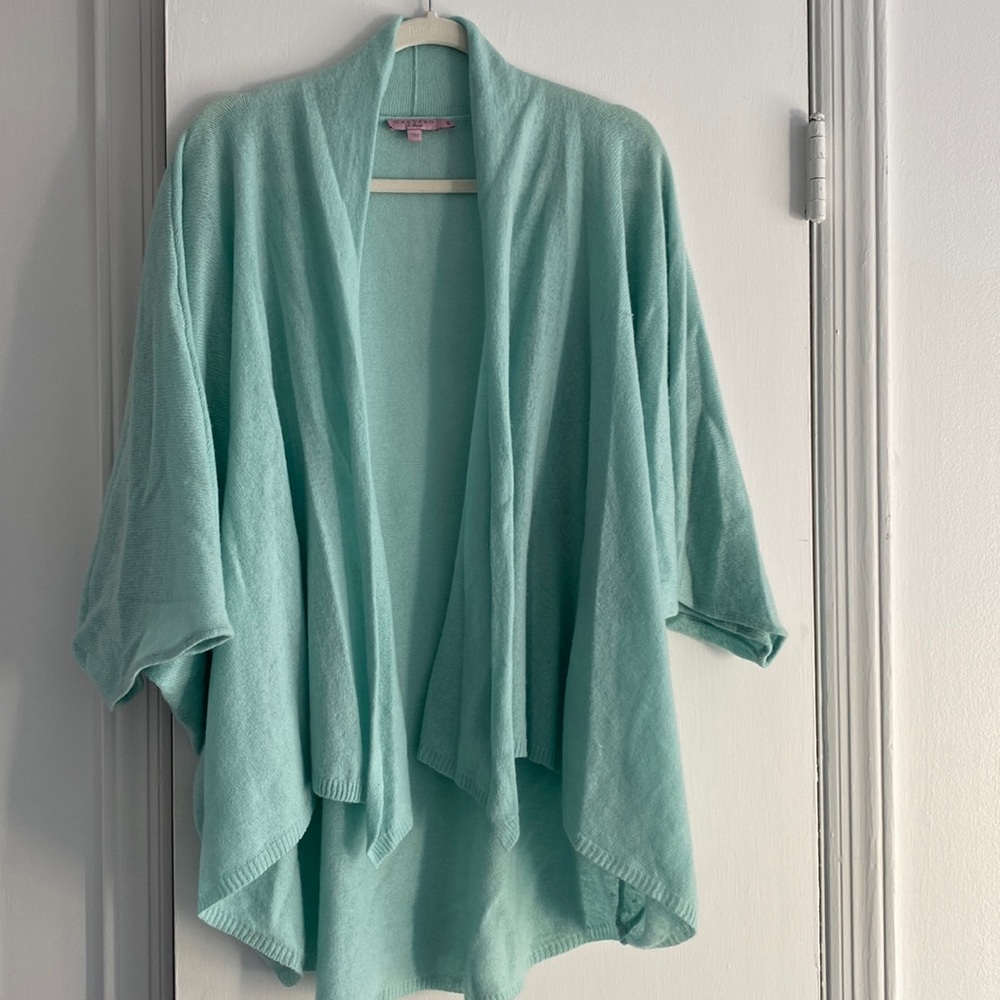 Hi-Lo Cardigan Cashmere Sweater Mint Green